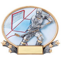 Hockey, 3D Oval Resin Awards -Large - 8-1/4" x 7" Tall